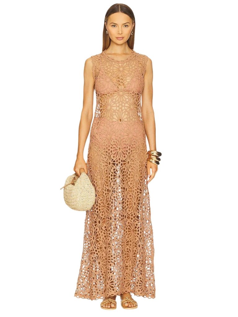 Norma Kamali Sleeveless Swing Maxi Dress In Cappuccino Small New Womens Gown